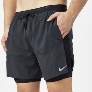 Nike Mens Flex Stride 5" 2-in-1 Dri-Fit Running Shorts Black